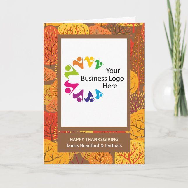 Carte Photo personnalisée de l'entreprise Thanksgiving (Devant)