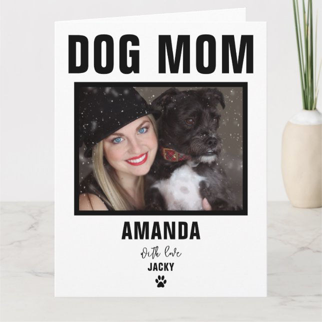 Carte photo personnalisée de maman de chien (Devant)