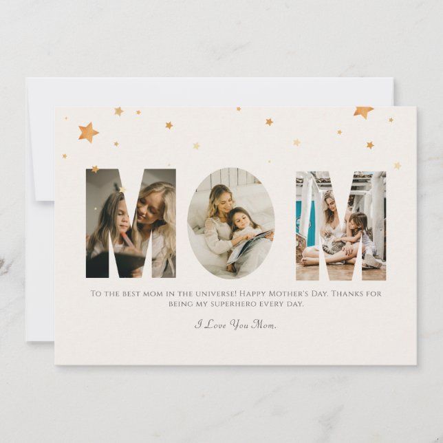 Carte Photo personnalisée Fête des mères Amour Maman (Devant)