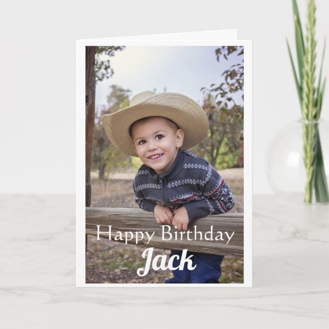 Carte Photo personnalisée. Fils. Anniversaire. (Devant)