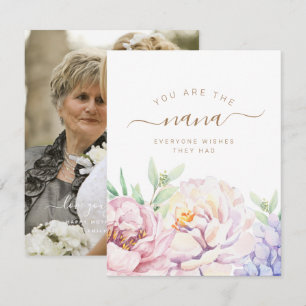 Carte photo personnalisée florale pour Nana