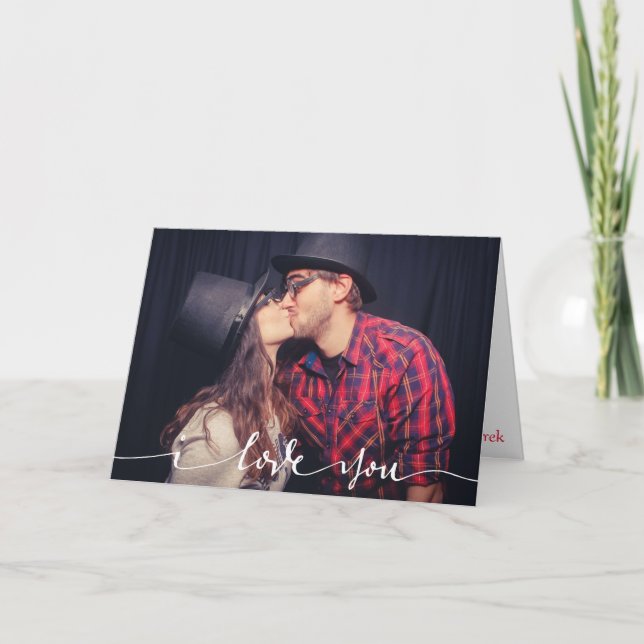 Carte Photo Personnalisée 'Je T'Aime' (Devant)