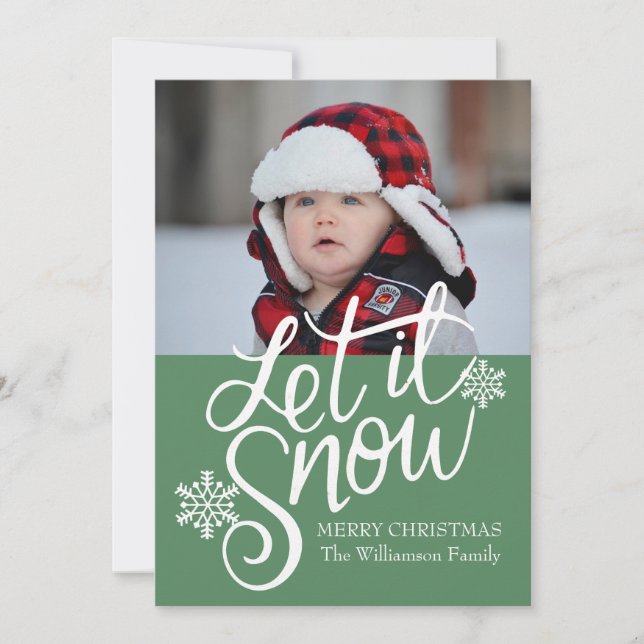 Carte photo personnalisée Let it Snow Christmas (Devant)