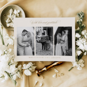 Carte photo personnalisée Merci chic Mariage
