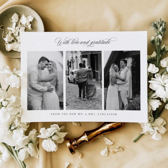 Carte photo personnalisée Merci chic Mariage (Créateur téléchargé)