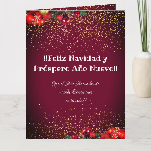 Carte Photo personnalisée moderne Feliz Navidad (Devant)