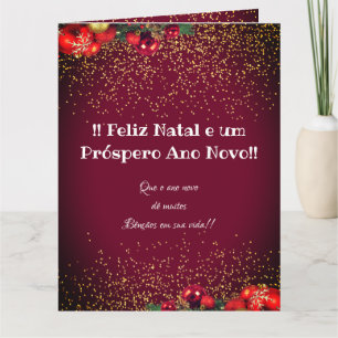 Carte Photo personnalisée moderne Noël Feliz Natal