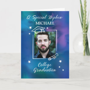 Carte Photo personnalisée Nephew et nom Graduation Colle