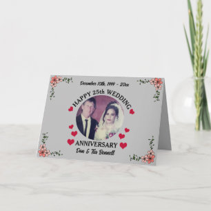Carte Photo personnalisée Salutation du 25e anniversaire