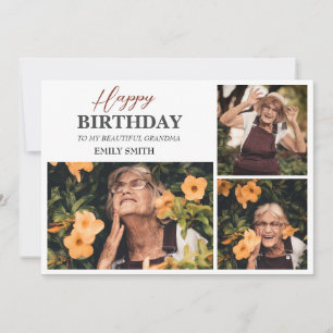 Carte Photo personnalisée simple anniversaire grand-mère
