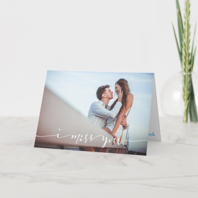 Carte photo personnalisée "Tu me manques" (Devant)