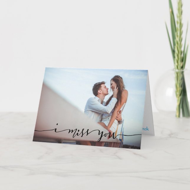 Carte photo personnalisée "Tu me manques" (Devant)