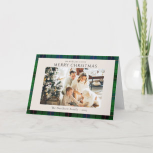 Carte Photo Plaid Rustique Tartan Christmas Custom