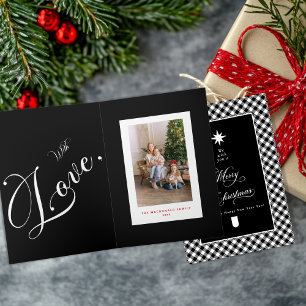 Carte Photo plié carreau de buffle Joyeux Noël