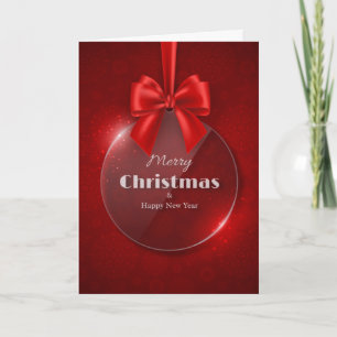 Carte photo plié de l'ornement de Noël rouge