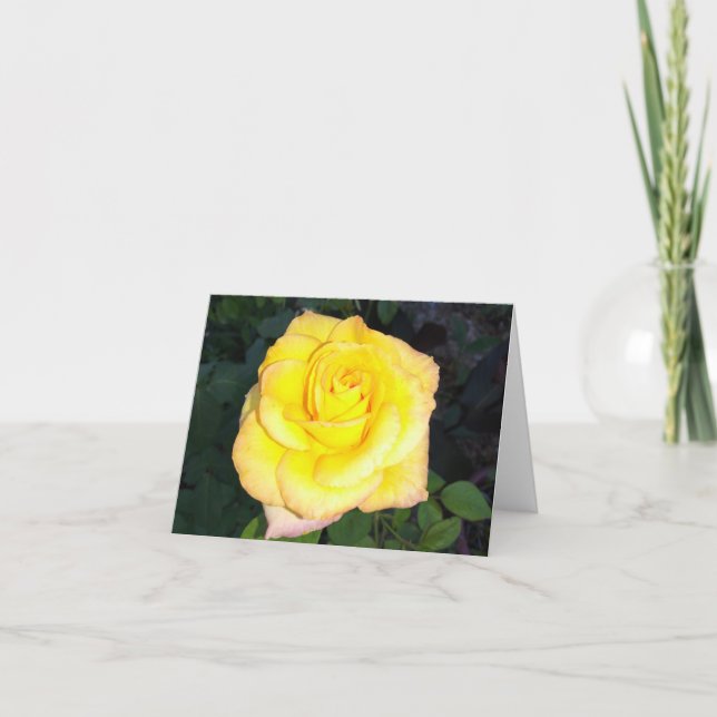 Carte photo pliée rose jaune (Devant)