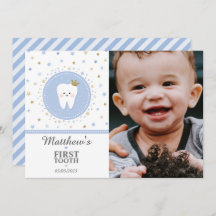 Carte photo pour bébé de première dent personnalis