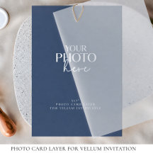 Carte Photo pour Invitation de Mariage en Vélin