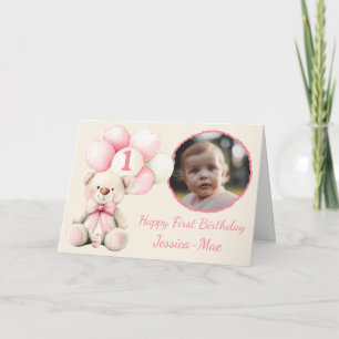 Carte photo pour le 1er anniversaire de fille