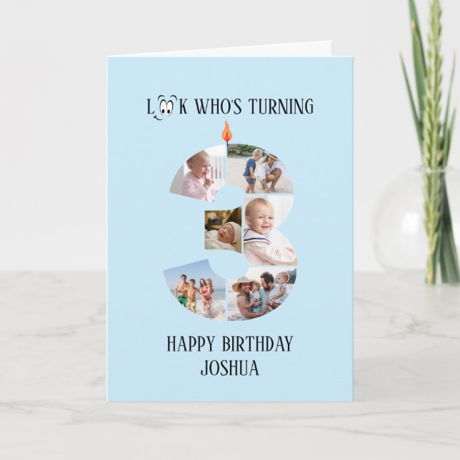 Carte photo pour le 3e anniversaire (Devant)