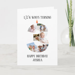 Carte photo pour le 3e anniversaire