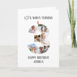 Carte photo pour le 3e anniversaire