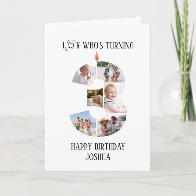 Carte photo pour le 3e anniversaire (Devant)