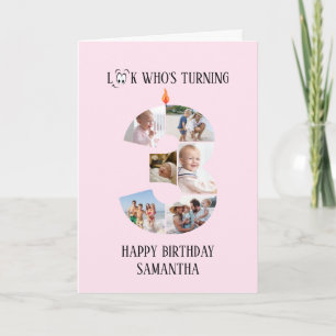 Carte photo pour le 3e anniversaire