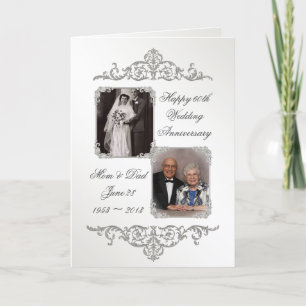Carte photo pour les 60 ans de mariage diamant