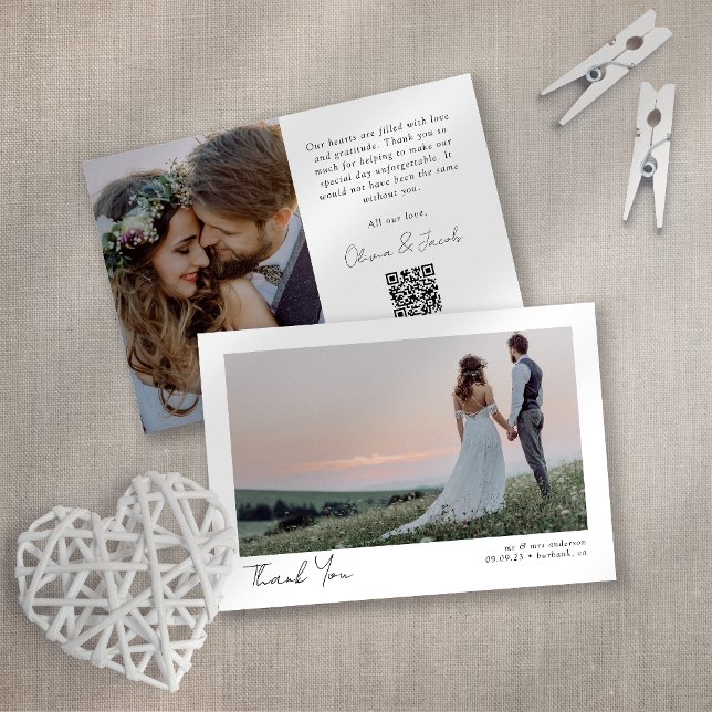 Carte Photo QR Code Mariage Merci (Créateur téléchargé)