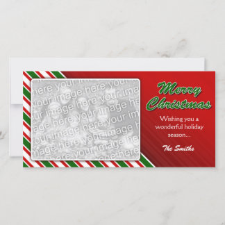 Carte photo rayé de Joyeux Noël
