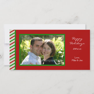 Carte photo rayé de Noël