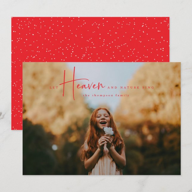 Carte photo religieux rouge minimal (Devant / Derrière)