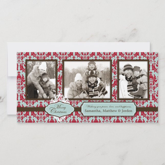 Carte photo rétro de Noël Brocade (Devant)