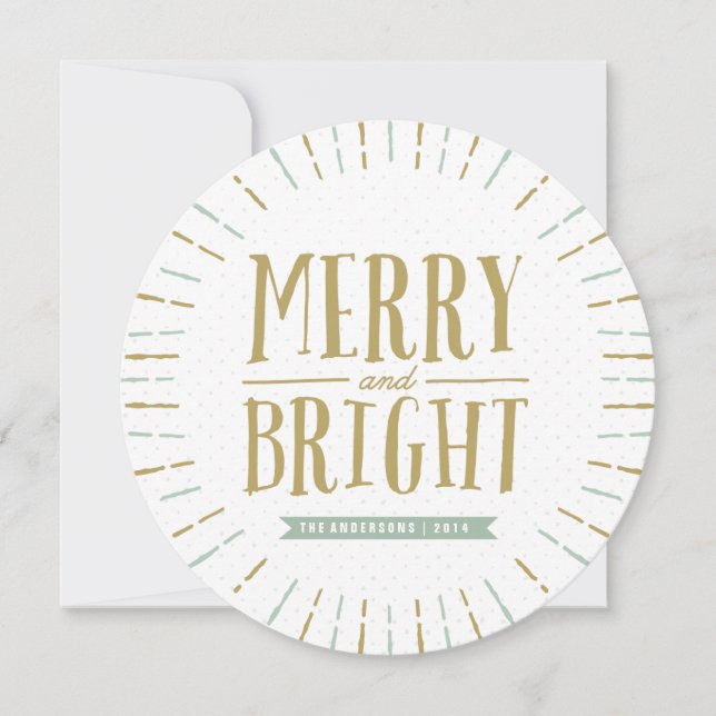 Carte photo ronde Merry and Bright (Devant)