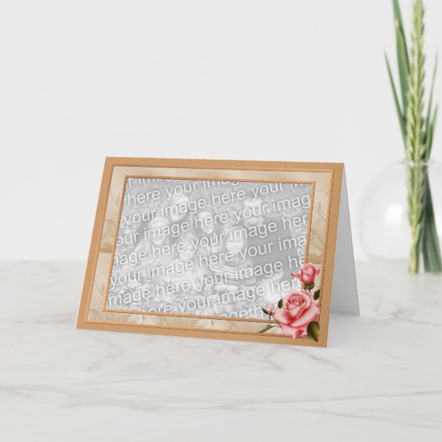 Carte photo rose de frontière personnalisable (Devant)