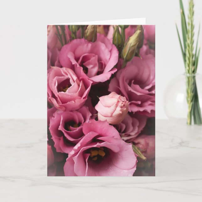 Carte photo rose de Lisianthus (Devant)