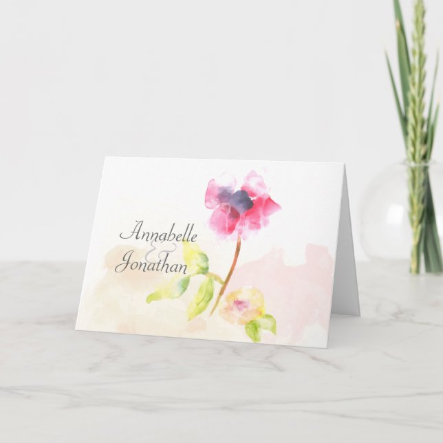 Carte photo rouge de Merci de pavot (Devant)