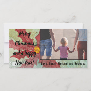 Carte photo "Rouges et verts de poinsettia"