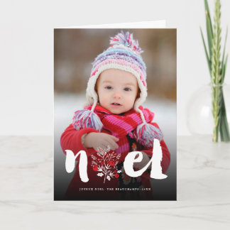 Carte photo rustique balayé de vacances de Noël de