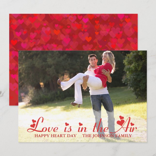 Carte photo Saint-Valentin Cœur Rouge (Devant / Derrière)