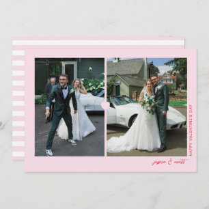Carte photo Saint-Valentin duo cœur rose