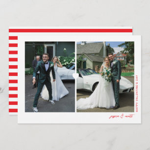 Carte photo Saint-Valentin Heart Duo Blanc