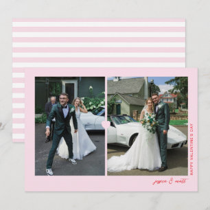Carte photo Saint-Valentin Heart Duo Rose