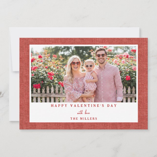 Carte photo Saint-Valentin paysage rouge Joyeuse S (Devant)