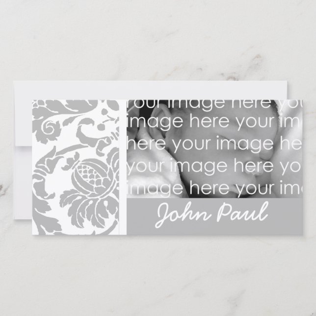 Carte photo Silver Damask (Devant)