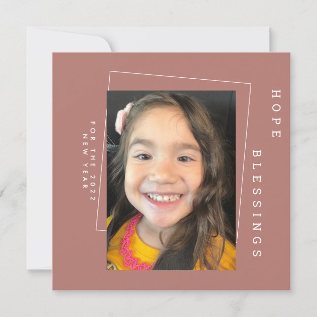 Carte Photo simple du Nouvel An 2022, tons terreux (Devant)