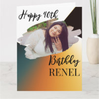 Carte photo simple et élégant pour l'anniversaire