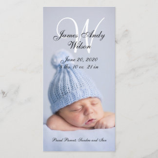 Carte photo simple Faire-part de naissance bébé