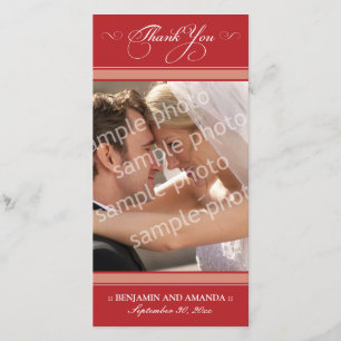Carte photo simple Merci Mariage (canneberge)